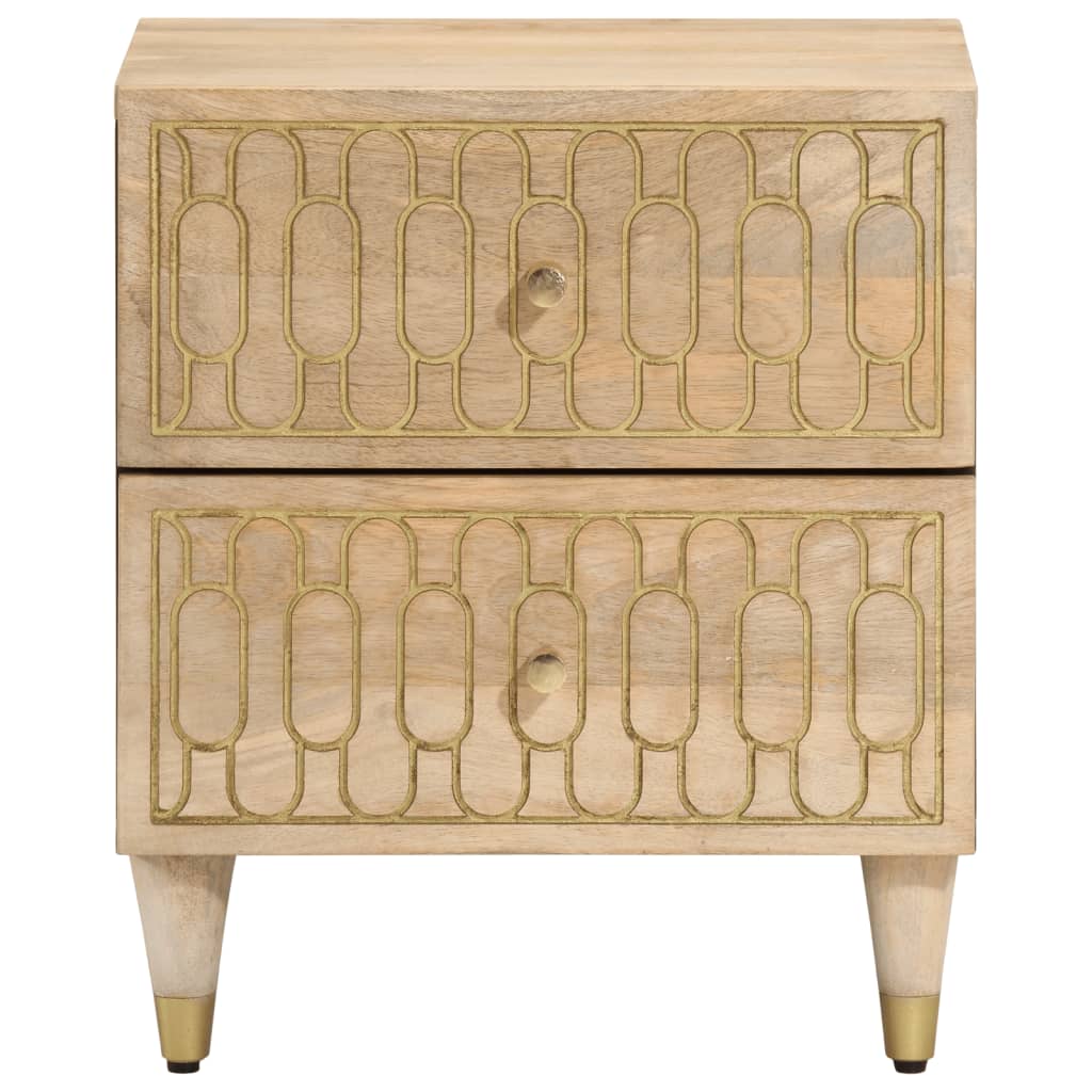 Tables de chevet 2 pcs 40x33x46 cm Bois de manguier solide - Imagem 3