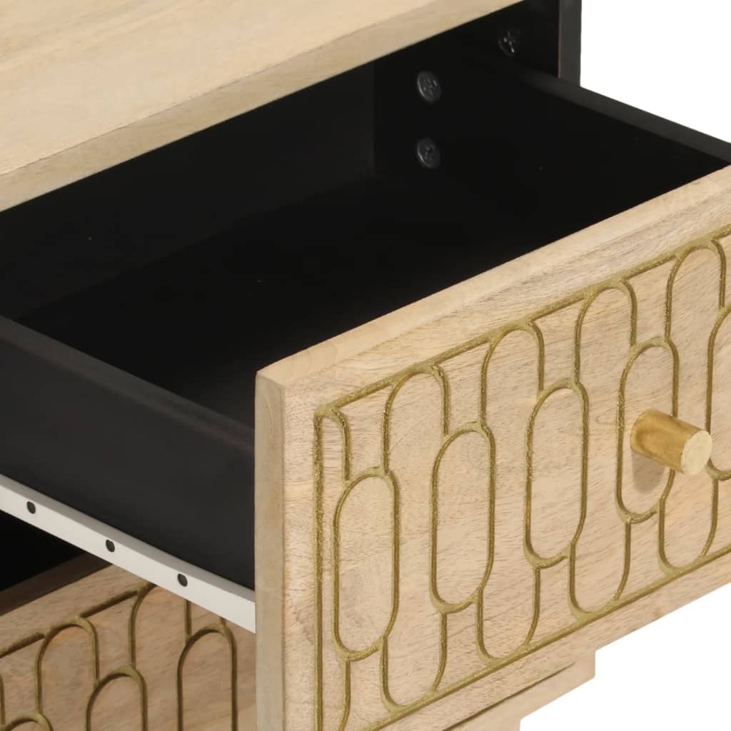 Tables de chevet 2 pcs 40x33x46 cm Bois de manguier solide - Imagem 8