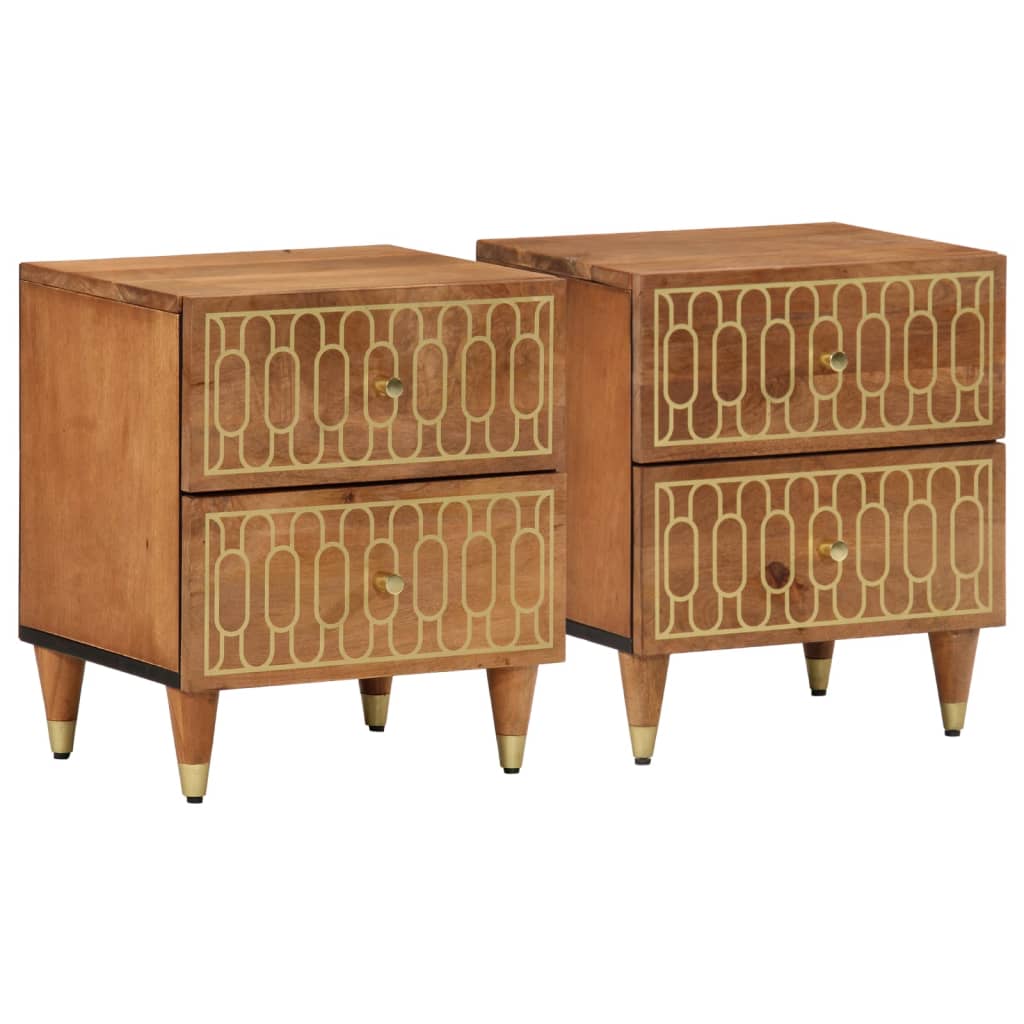 Tables de chevet 2 pcs 40x33x46 cm Bois de manguier solide - Imagem 14