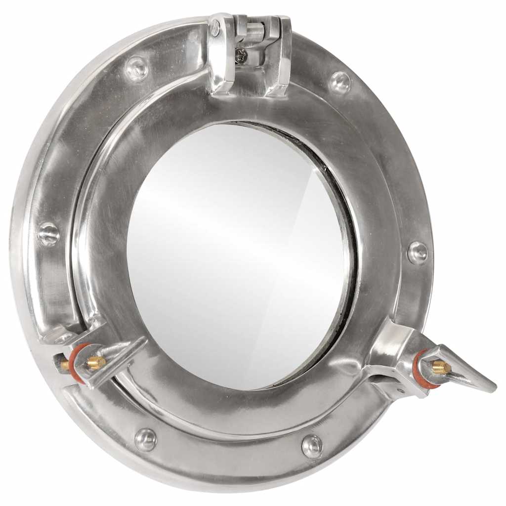 Miroir en forme de hublot mural Ø23 cm aluminium et verre - Imagem 1