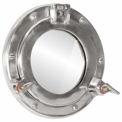 Miroir en forme de hublot mural Ø23 cm aluminium et verre - Imagem 1