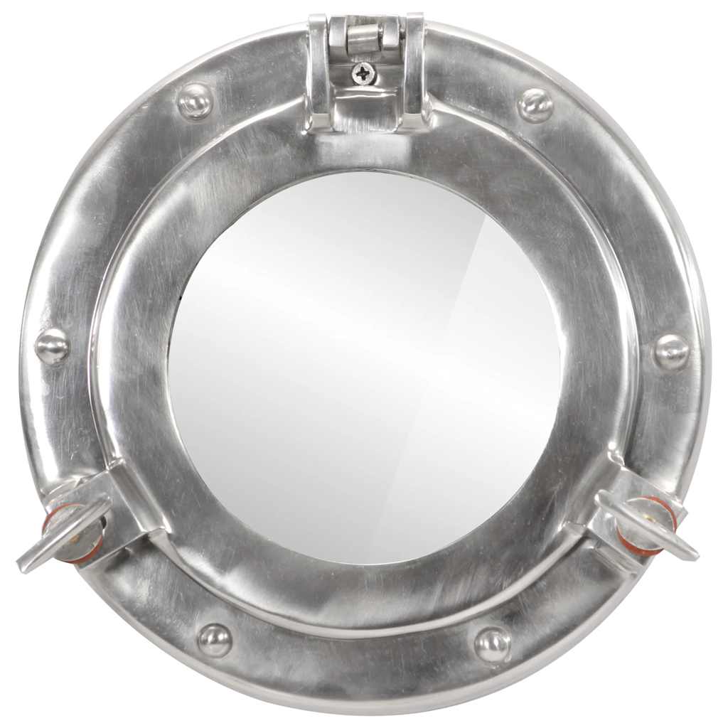 Miroir en forme de hublot mural Ø23 cm aluminium et verre - Imagem 2