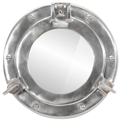 Miroir en forme de hublot mural Ø23 cm aluminium et verre - Imagem 2