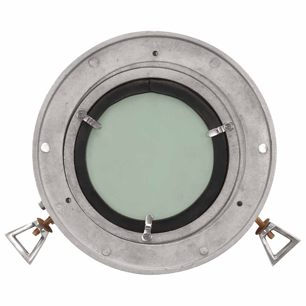 Miroir en forme de hublot mural Ø23 cm aluminium et verre - Imagem 3