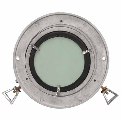 Miroir en forme de hublot mural Ø23 cm aluminium et verre - Imagem 3