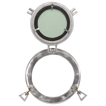 Miroir en forme de hublot mural Ø23 cm aluminium et verre - Imagem 4