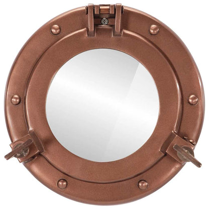 Miroir en forme de hublot mural Ø23 cm aluminium et verre - Imagem 9