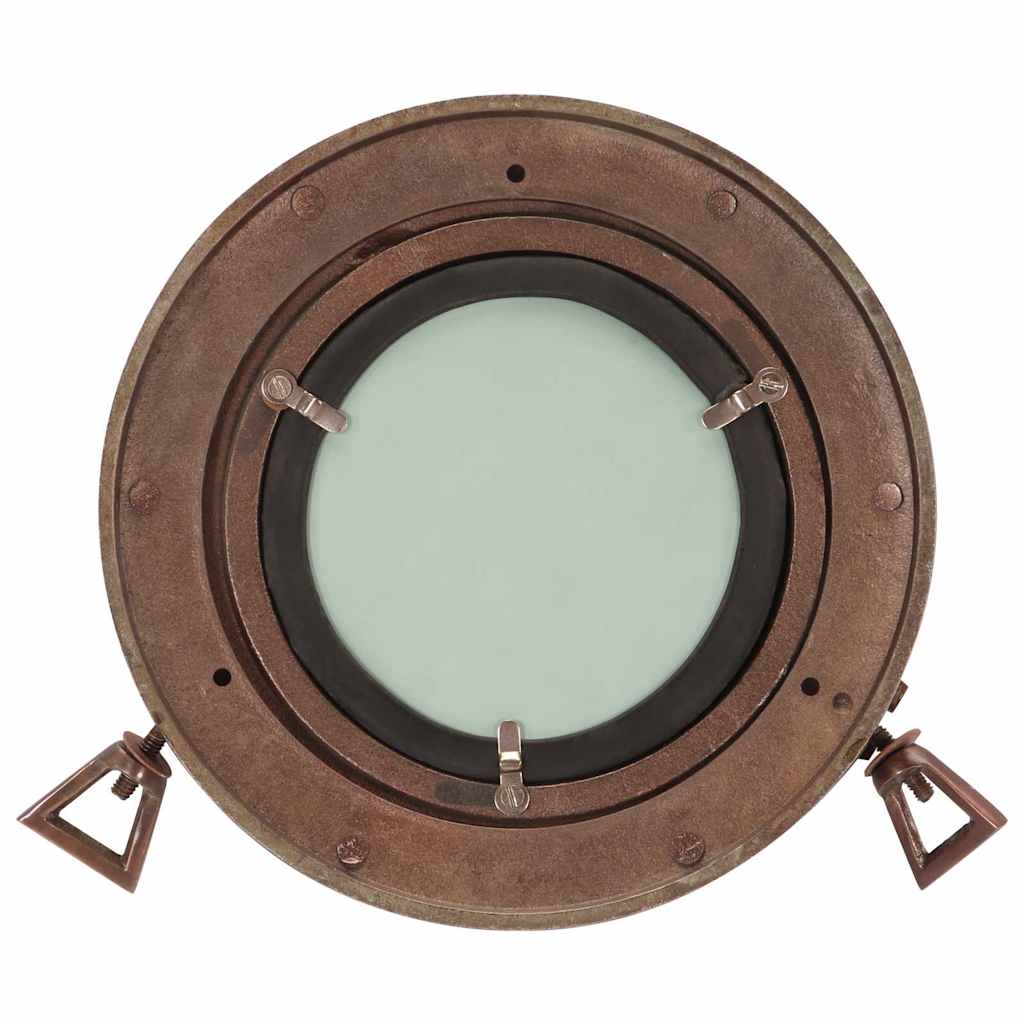 Miroir en forme de hublot mural Ø23 cm aluminium et verre - Imagem 10