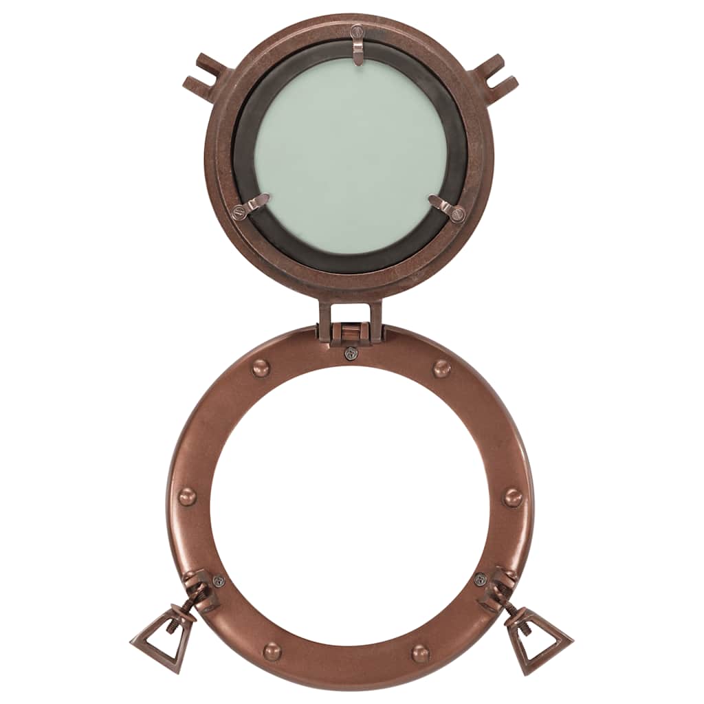 Miroir en forme de hublot mural Ø23 cm aluminium et verre - Imagem 11
