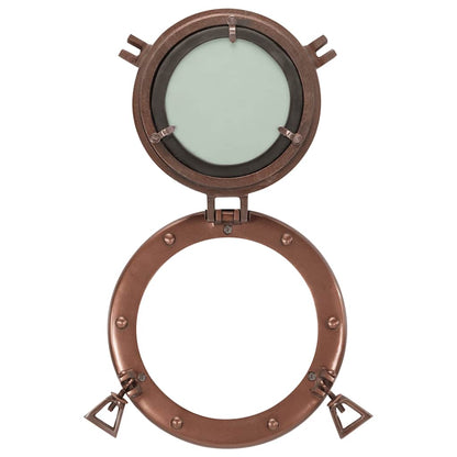 Miroir en forme de hublot mural Ø23 cm aluminium et verre - Imagem 11