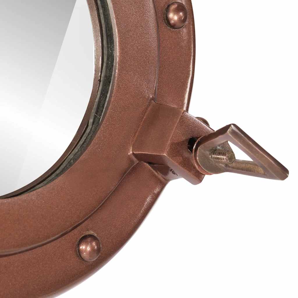Miroir en forme de hublot mural Ø23 cm aluminium et verre - Imagem 13