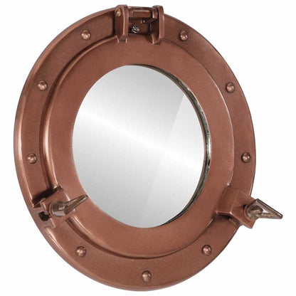 Miroir en forme de hublot mural Ø23 cm aluminium et verre - Imagem 15