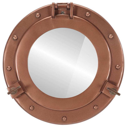 Miroir en forme de hublot mural Ø23 cm aluminium et verre - Imagem 16