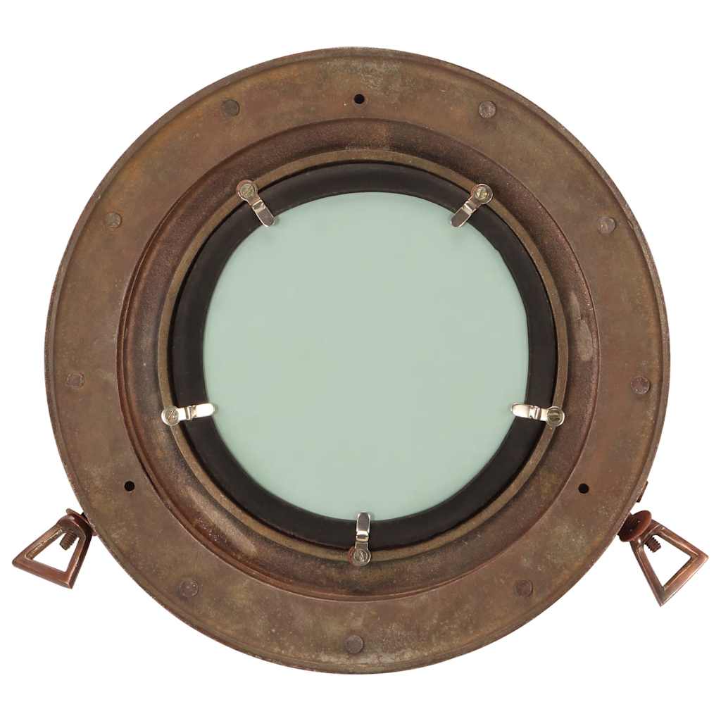 Miroir en forme de hublot mural Ø23 cm aluminium et verre - Imagem 17