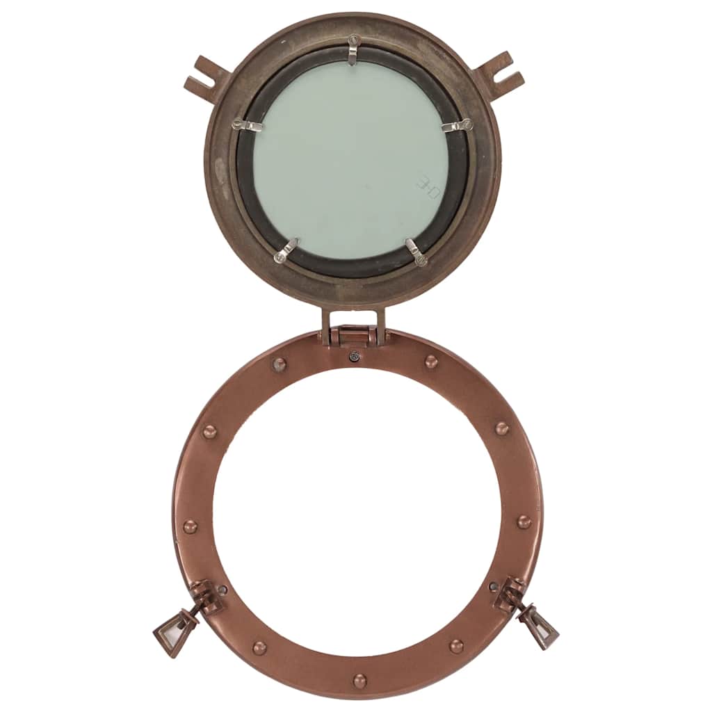 Miroir en forme de hublot mural Ø23 cm aluminium et verre - Imagem 18