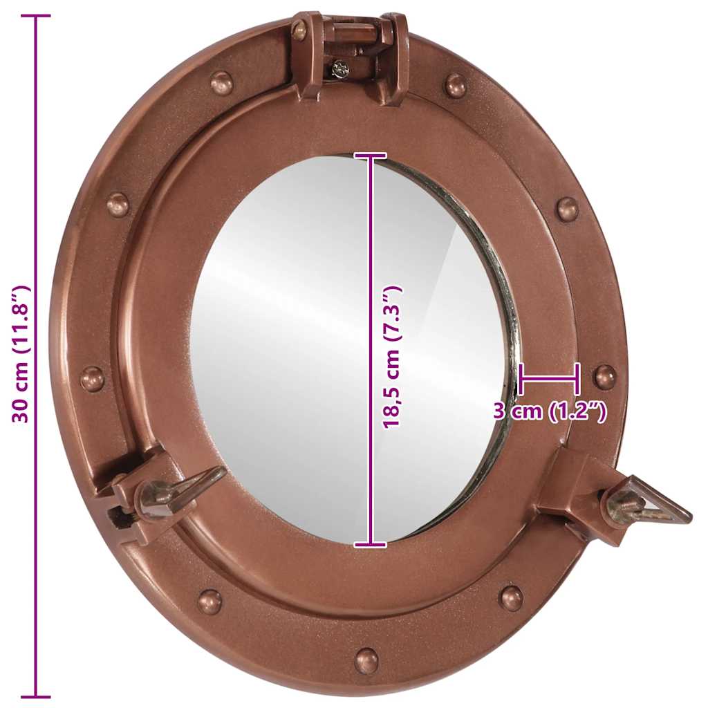 Miroir en forme de hublot mural - Ø23 cm - Sensuri Maison