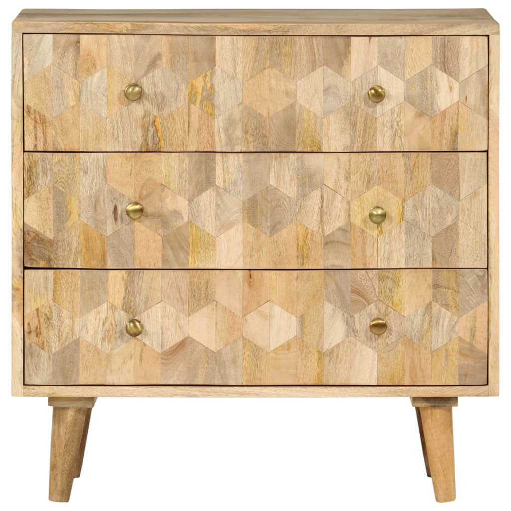 Armoire à tiroirs 70x35x70 cm bois massif de manguier - Imagem 3
