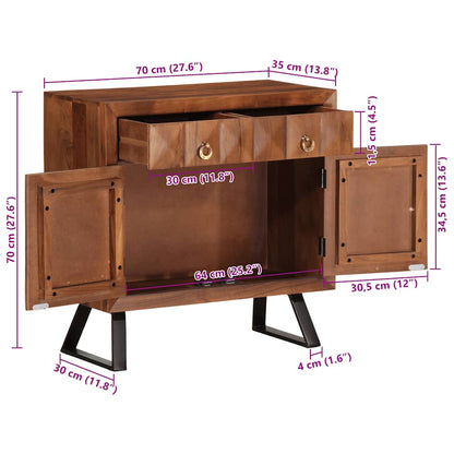 Armoire à tiroirs marron miel 70x35x70 cm bois massif d'acacia - Imagem 11