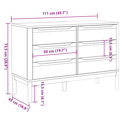 Commode FLORO  bois de pin massif - Imagem 10