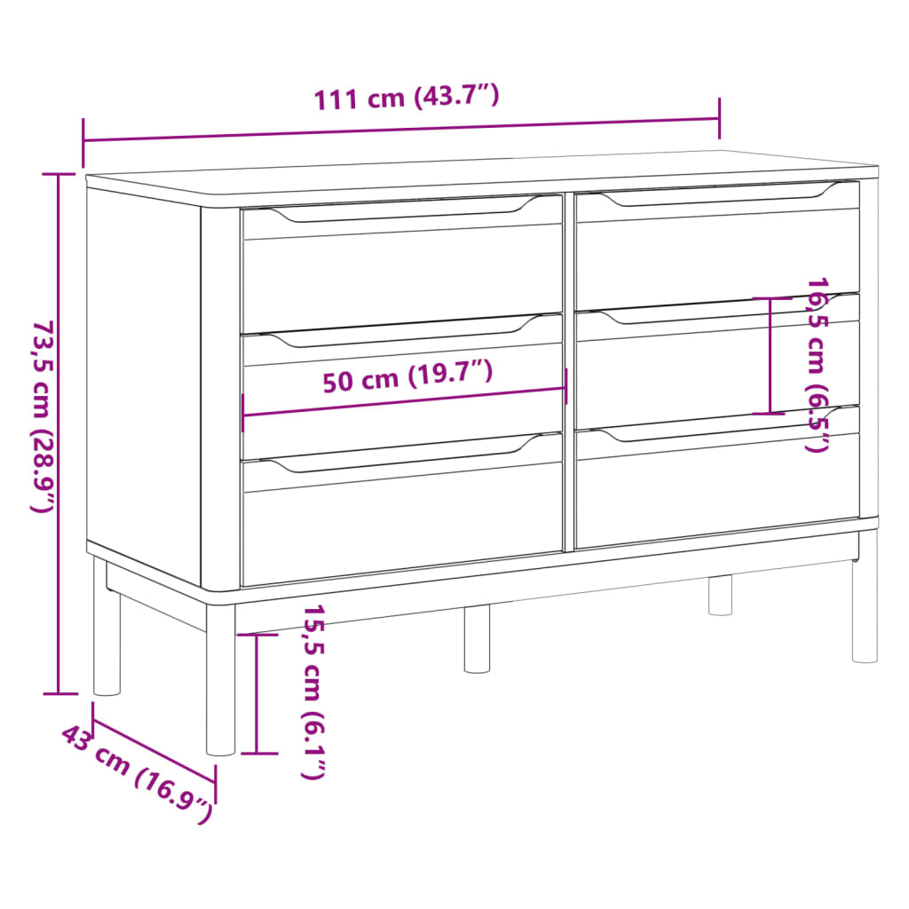 Commode - 111x43x73,5 cm - Sensuri Maison