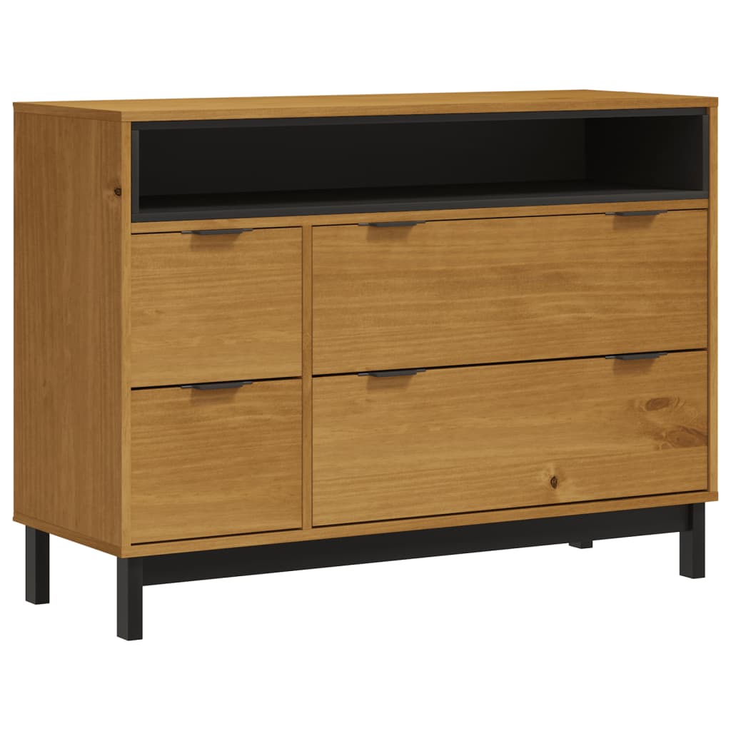 Commode FLAM 110x40x80 cm bois de pin massif - Imagem 2