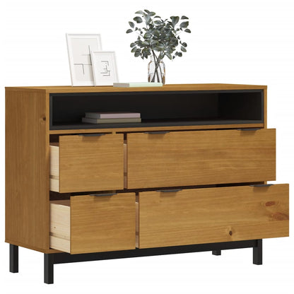 Commode FLAM 110x40x80 cm bois de pin massif - Imagem 3