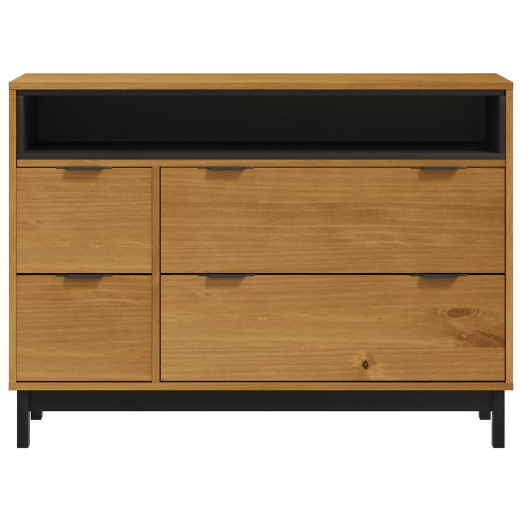 Commode FLAM 110x40x80 cm bois de pin massif - Imagem 5