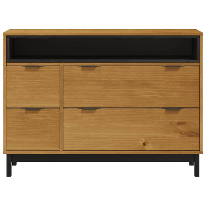 Commode FLAM 110x40x80 cm bois de pin massif - Imagem 5