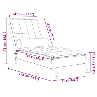Chaise longue de massage avec traversin  tissu - Imagem 10