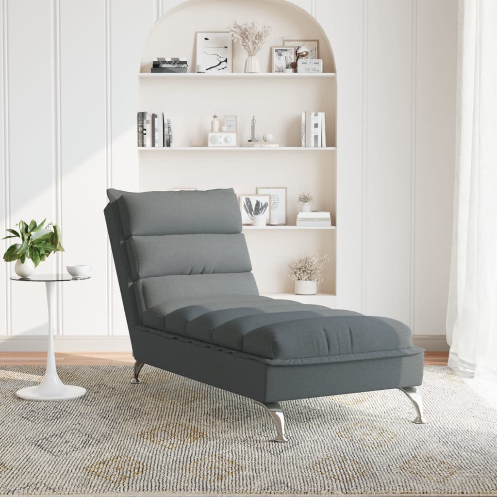 Chaise longue avec coussins  foncé tissu - Imagem 3