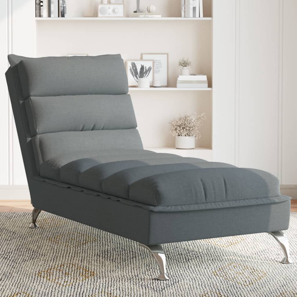Chaise longue avec coussins  foncé tissu - Imagem 1
