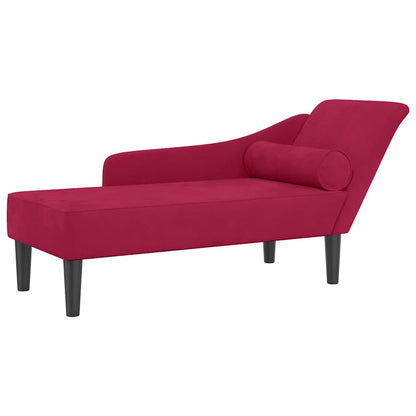Chaise longue avec coussins  bordeaux velours - Imagem 2