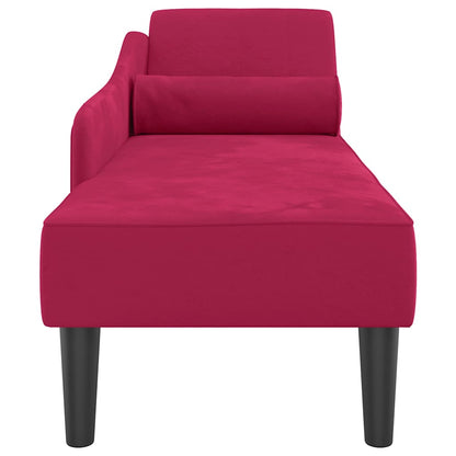 Chaise longue avec coussins  bordeaux velours - Imagem 4