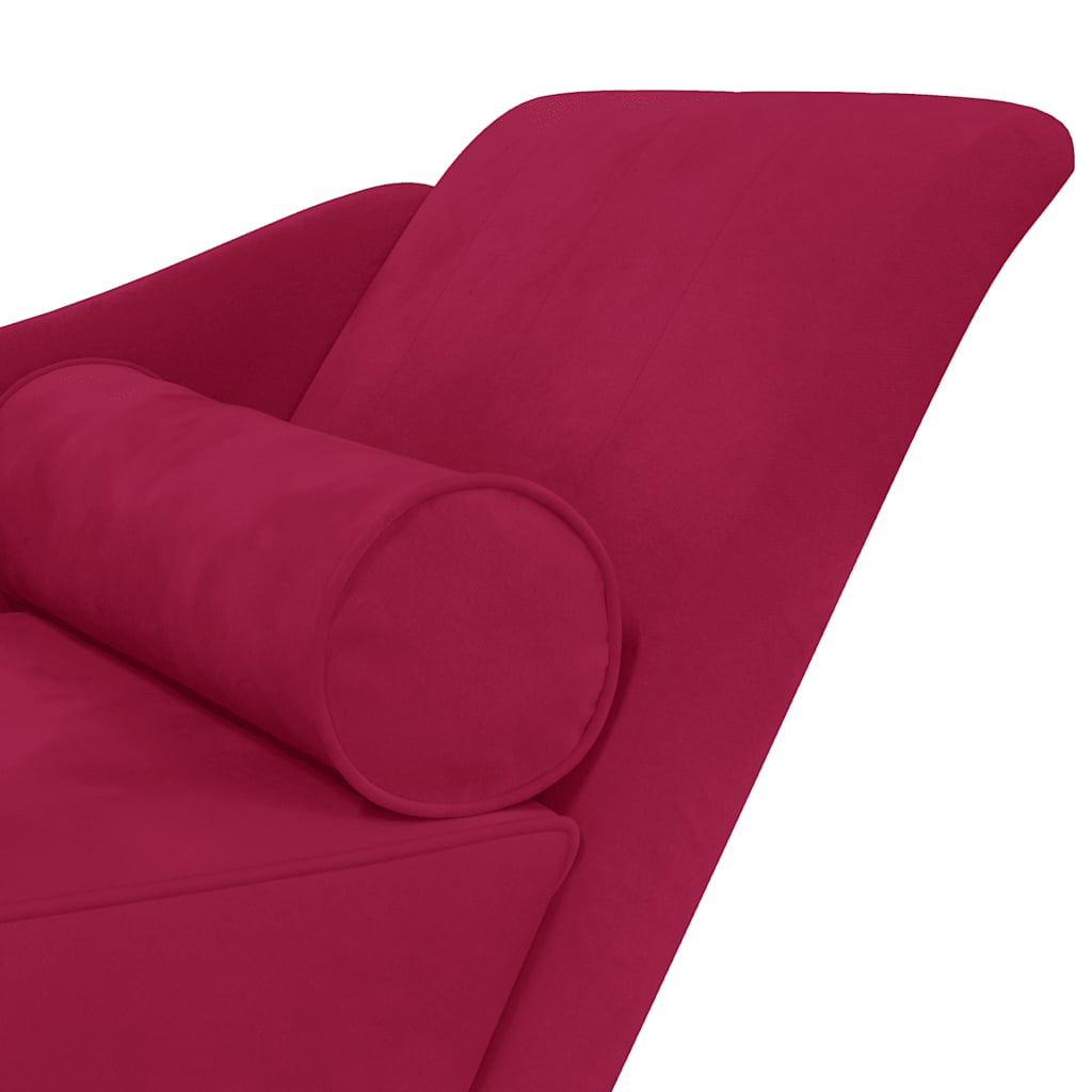 Chaise longue avec coussins  bordeaux velours - Imagem 6