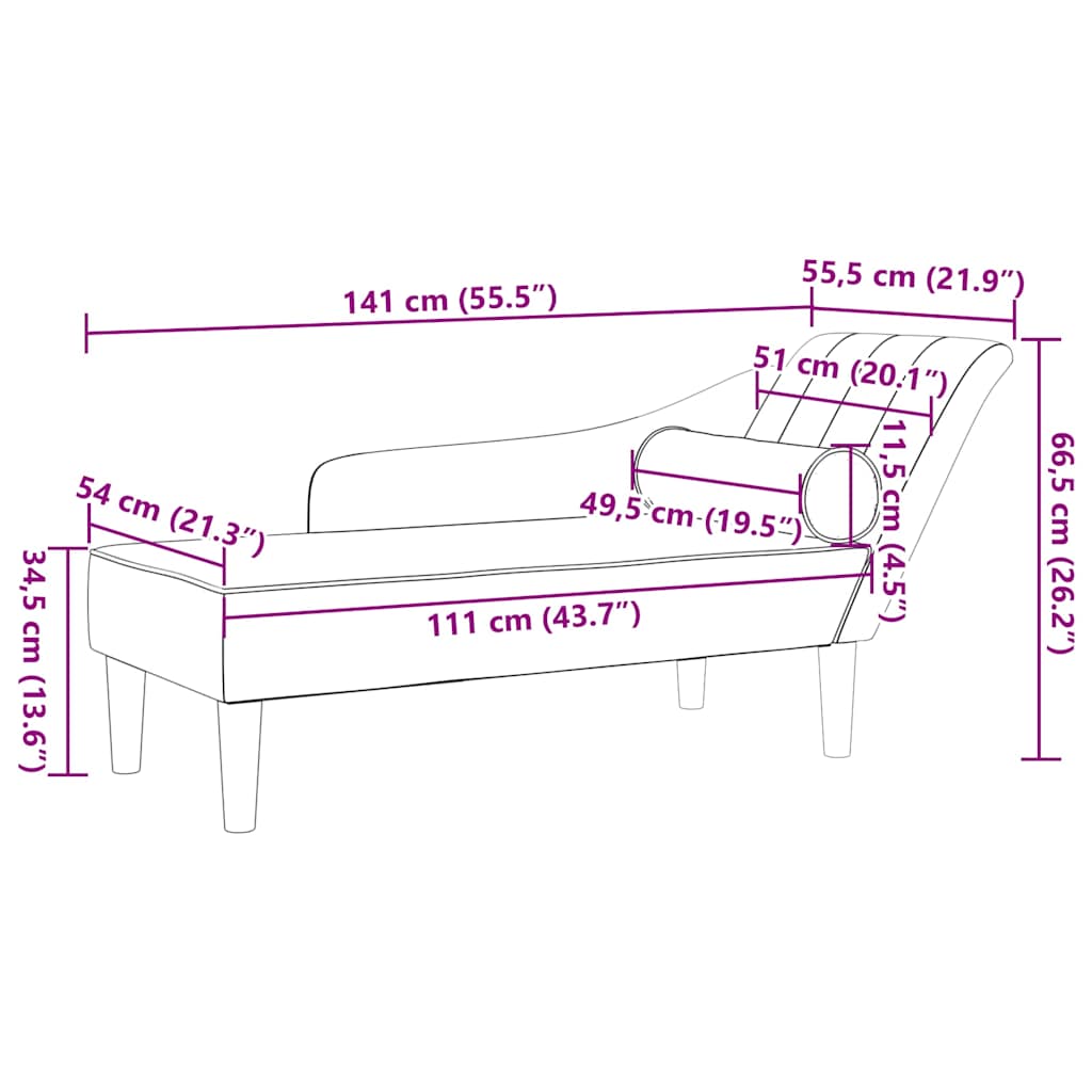 Chaise longue avec coussins  bordeaux velours - Imagem 8