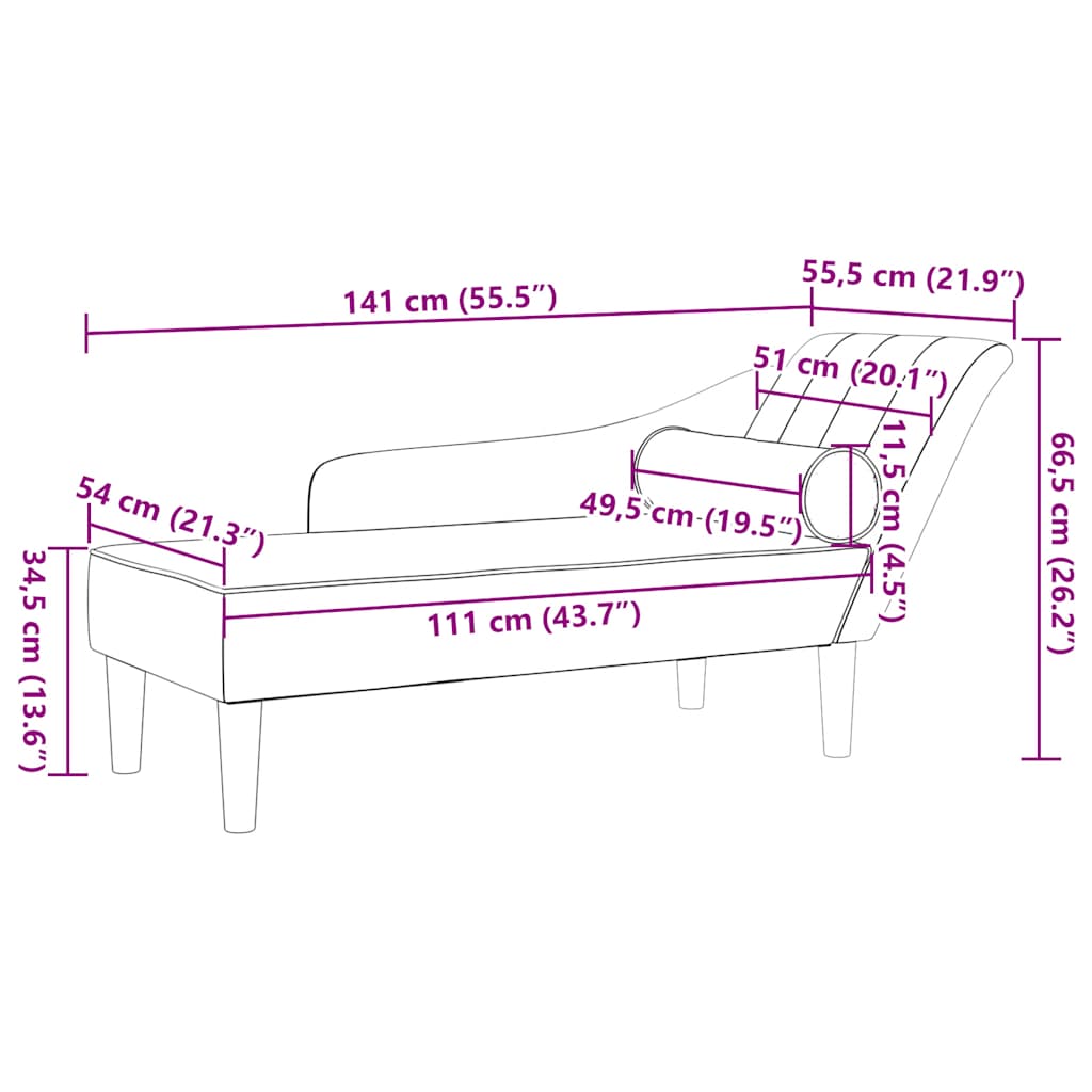 Chaise longue avec coussins  velours - Imagem 8
