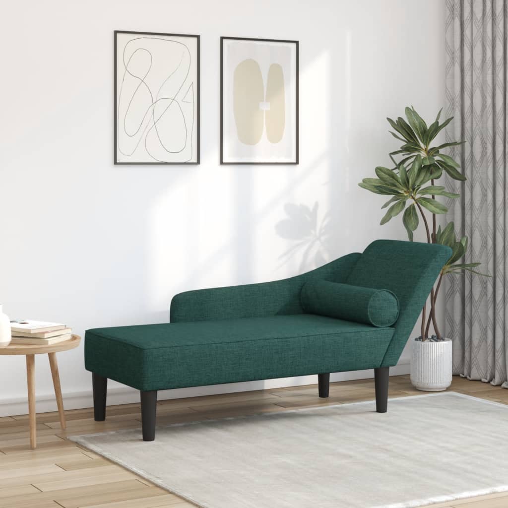 Chaise longue avec coussins  foncé tissu - Imagem 1