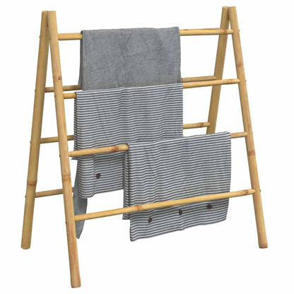 Échelle à serviettes double avec 4 échelons 90x50x100 cm bambou - Imagem 4