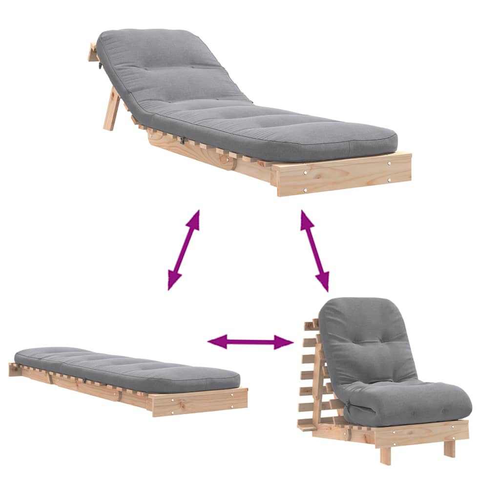 Canapé-lit futon - Style scandinave - Bois de pin massif - Sensuri Maison