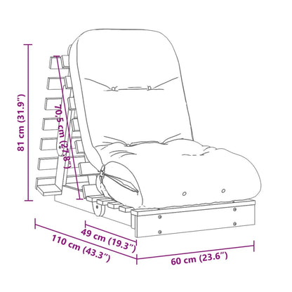 Canapé-lit futon - Style scandinave - Bois de pin massif - Sensuri Maison