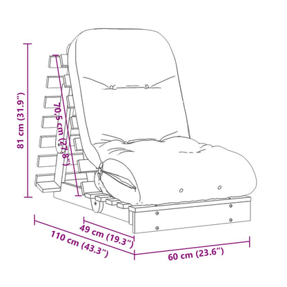 Canapé-lit futon - Style scandinave - Bois de pin massif - Sensuri Maison
