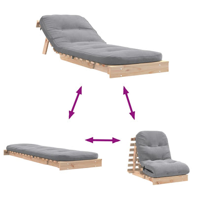 Canapé-lit futon - Style scandinave - Bois de pin massif - Sensuri Maison