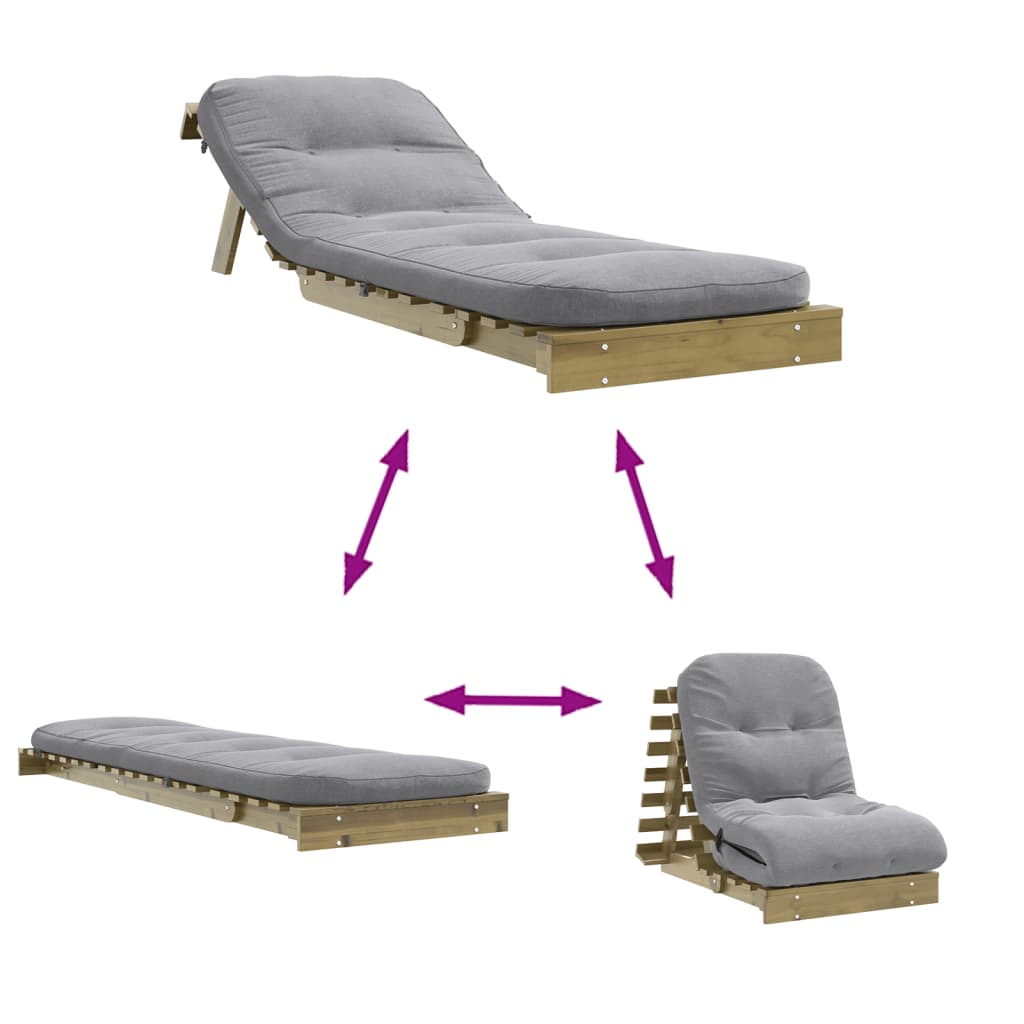 Canapé-lit futon - Style scandinave - Bois de pin massif - Sensuri Maison