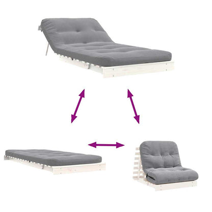 Canapé-lit futon - Style scandinave - Bois de pin massif - Sensuri Maison