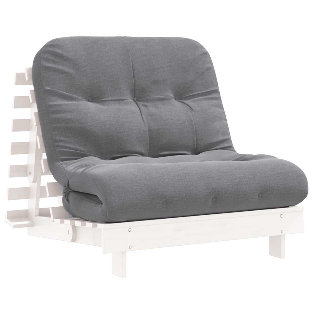 Canapé-lit futon avec matelas 90x206x11 cm bois massif de pin - Imagem 2