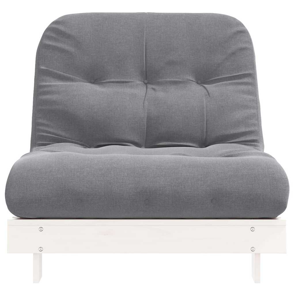 Canapé-lit futon avec matelas 90x206x11 cm bois massif de pin - Imagem 5