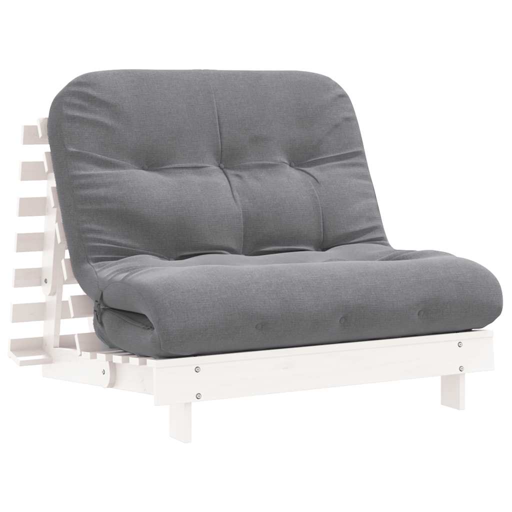 Canapé-lit futon avec matelas 90x206x11 cm bois massif de pin - Imagem 14