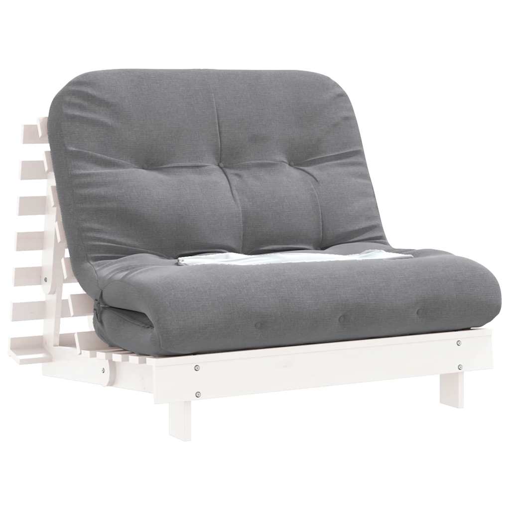 Canapé-lit futon avec matelas 90x206x11 cm bois massif de pin - Imagem 16