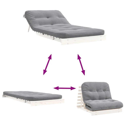 Canapé-lit futon avec matelas 90x206x11 cm bois massif de pin - Imagem 20