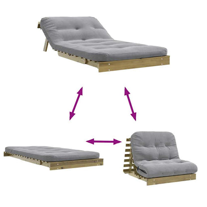 Canapé-lit futon - Style scandinave - Bois de pin massif - Sensuri Maison